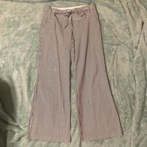 No Boundaries Stripped Wide Leg Pants Gray & White
